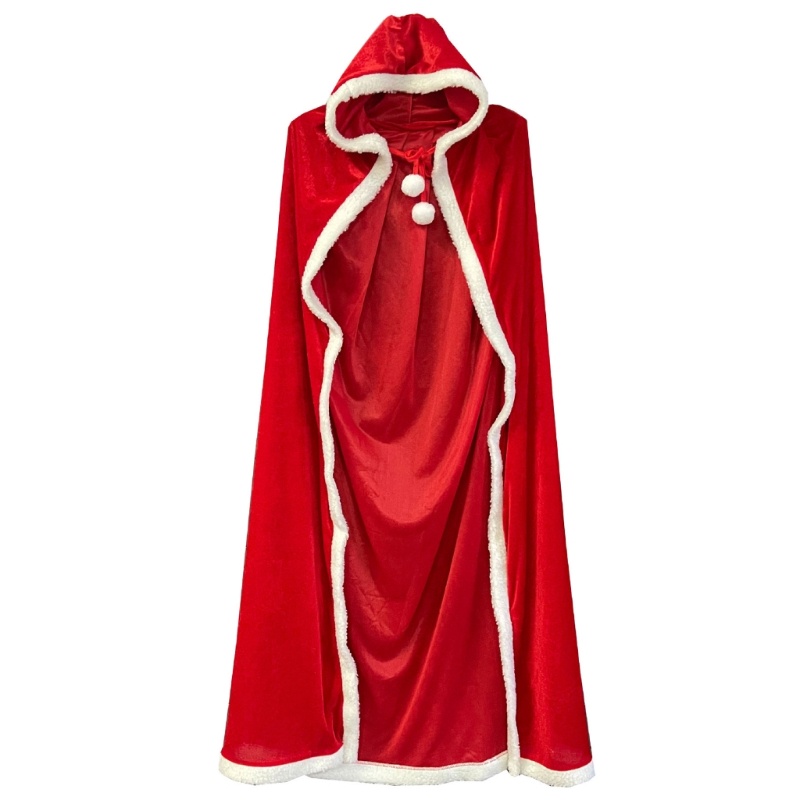 Dasbsug Nhung Có Mũ Trùm Đầu Áo Choàng Giáng Sinh Ông Già Noel Cosplay Trang Phục Đỏ Áo Khoác Áo