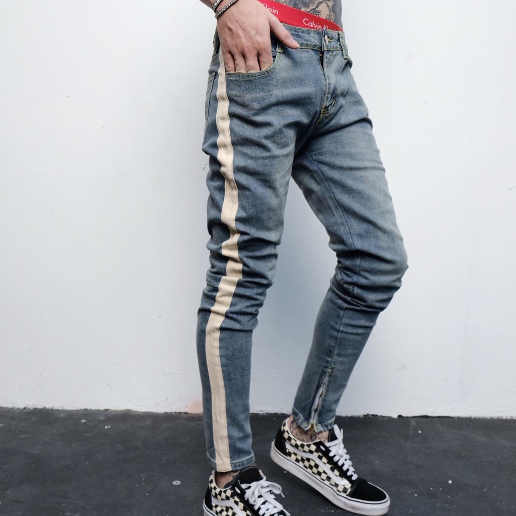 Quần ZOMBIE® Stripes Zips Jeans | Shopee Việt Nam