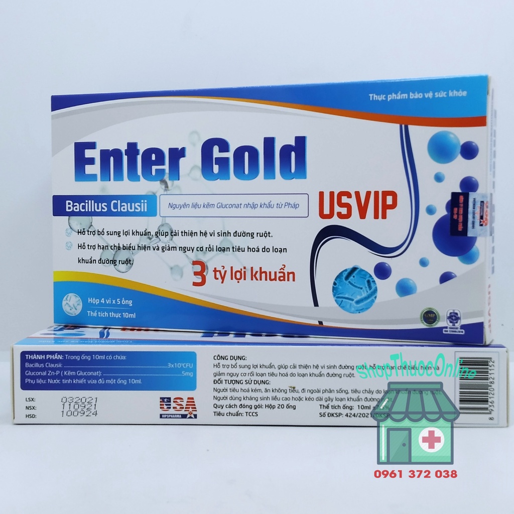Men ống Enter Gold USVIP - Bổ sung 3 tỉ lợi khuẩn, giúp cải thiện hệ vi ...