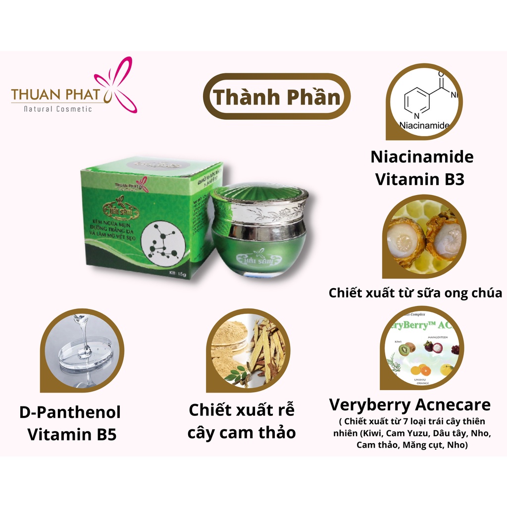 Kem Ngừa Mụn Dưỡng Trắng Da Làm Mờ Sẹo Hải Sâm