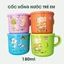 Cốc uống nước hình thú 180ml | Cốc nhựa cao cấp có quai cầm và nắp đậy mềm