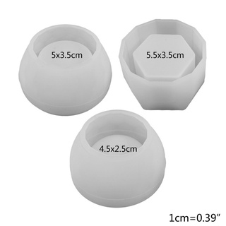 3 Pcs UV Crystal Epoxy Molds Handmade Round Bowl Hexagon Cup Dishes Resin Mold