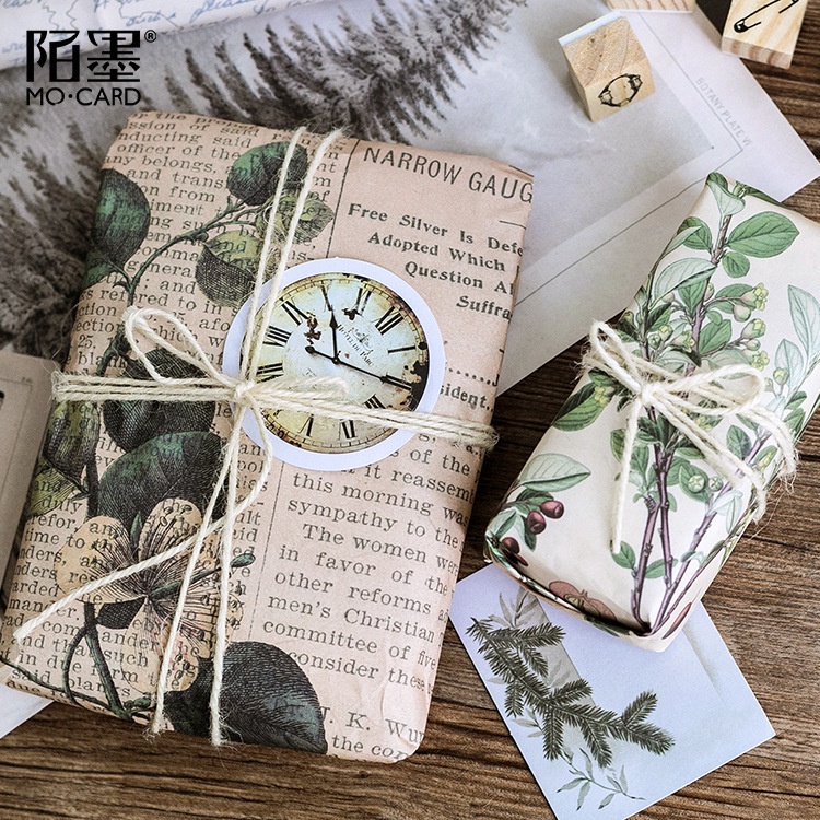 Sticker vintage và giấy nền retro set 36 tờ trang trí điện thoại sổ tay thẻ làm đồ DIY bullet journal HD102-K77