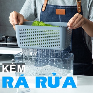 Hộp bảo quản thực phẩm tủ lạnh 2 lớp cỡ lớn có khóa thoát khí tiện dụng