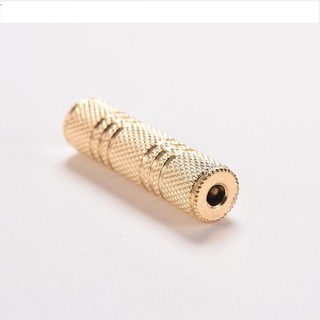 Jack nối 2 đầu 3.5 mm audio 2 đầu cái bằng hợp kim màu vàng