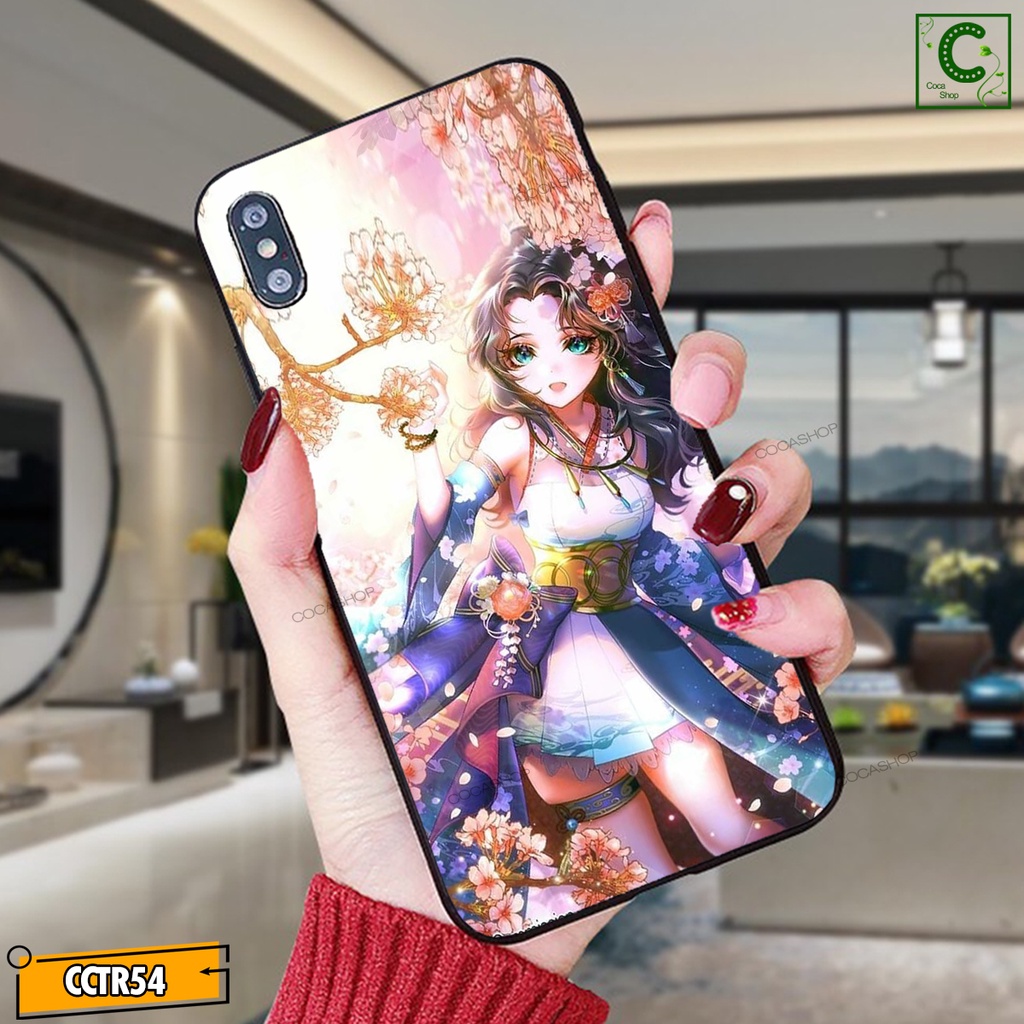 Ốp iPhone Mặt Kính Nano Dẻo - Cô Gái Xinh Đẹp Hoạt Hình