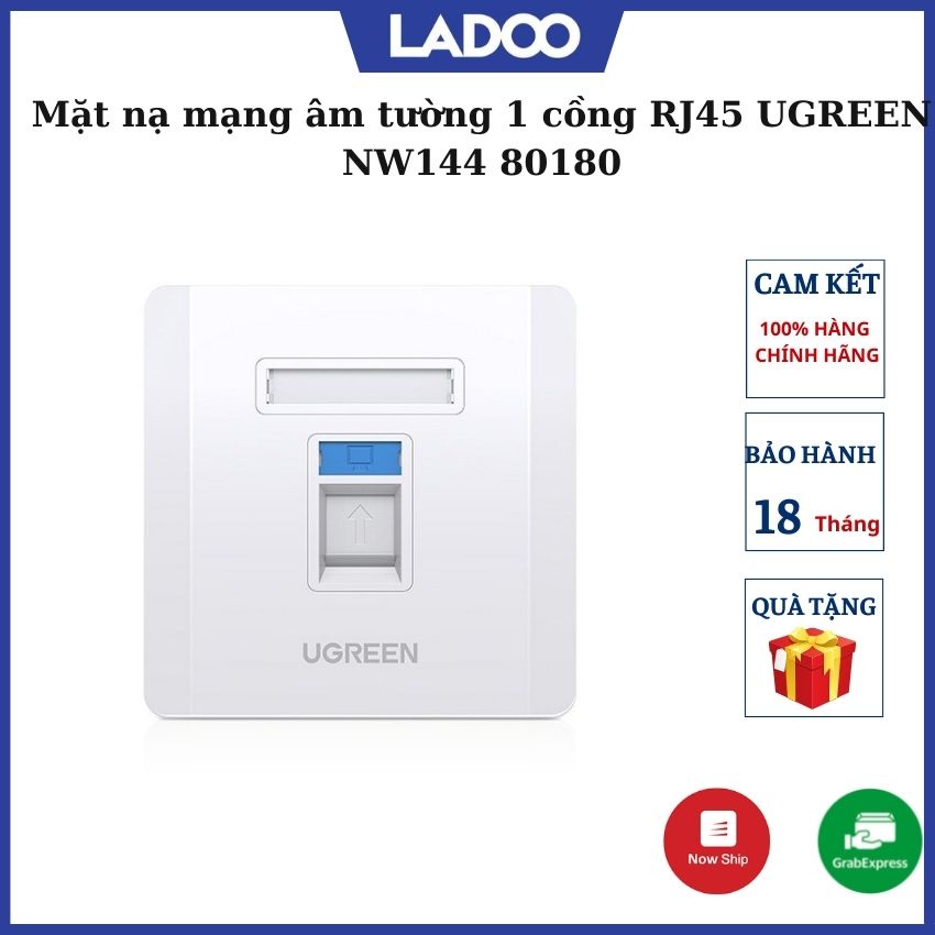 Mặt nạ mạng âm tường 1 cồng RJ45 UGREEN NW144 80180 | Shopee Việt Nam