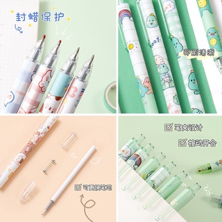 Set 6 Bút Bi Mực Đen Ngòi 0.5Mm Thiết Kế Dễ Thương Có Thể Thu Gọn Tiện Dụng