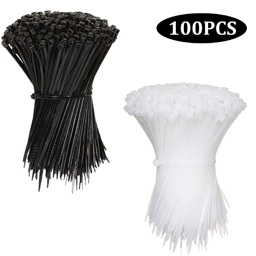 [100 Cái] [Dây buộc khóa kéo Nylon tự khóa cao cấp] [Dây buộc dây cáp Nylon Hoàn hảo để buộc cáp, dây, tổ chức]