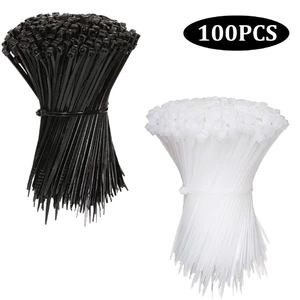 [100 Cái] [Dây buộc khóa kéo Nylon tự khóa cao cấp] [Dây buộc dây cáp Nylon Hoàn hảo để buộc cáp, dây, tổ chức]