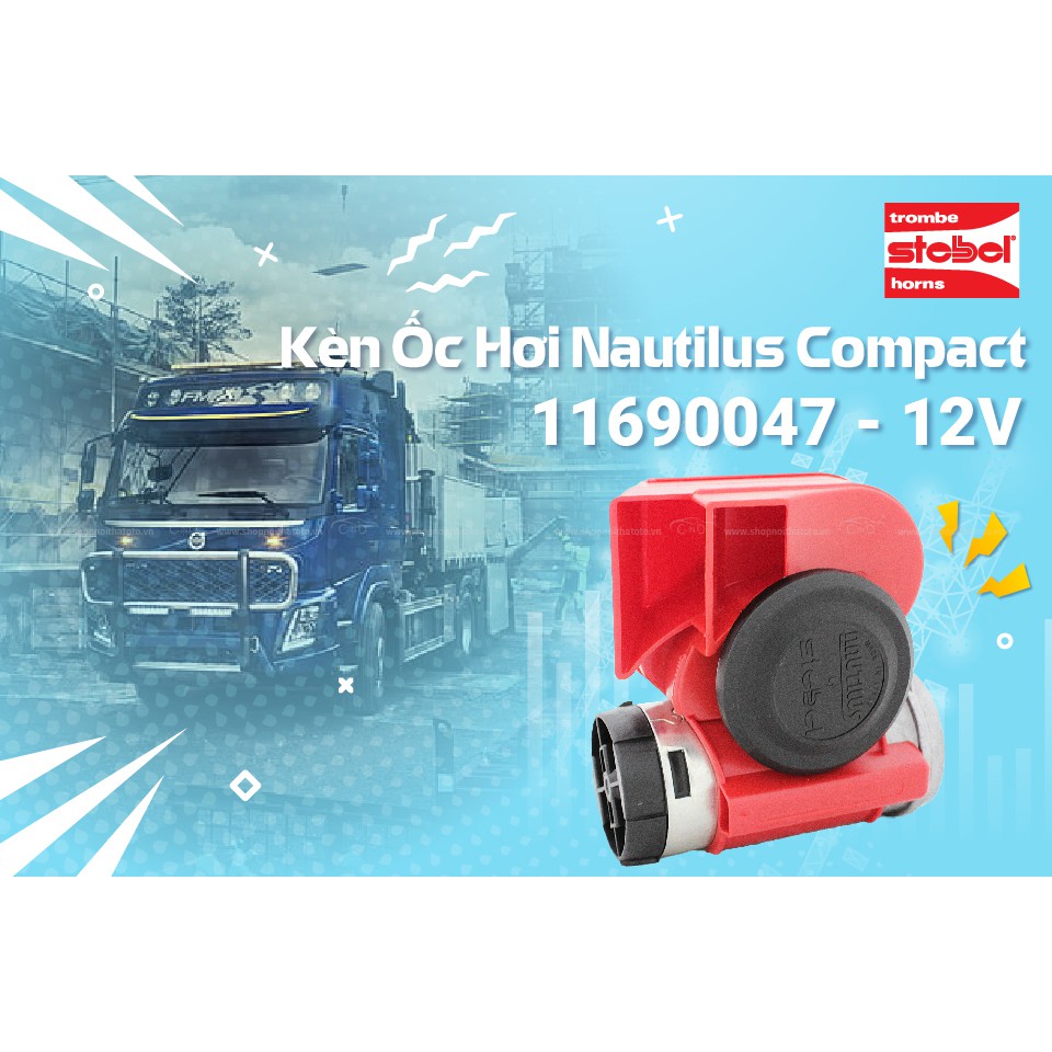 Kèn Ốc Hơi CIND STEBEL Nautilus Compact 11690047 12V (Rơ Le)