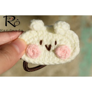 Đồ cột tóc thỏ Stella Lou màu trắng đáng yêu cho nữ và bé gái 4cm|Dây buộc tóc xinh|Shop Rô Handmade
