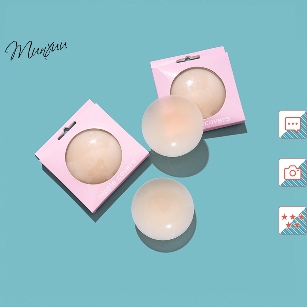 Combo miếng dán ngực tự thân MUNXUU, dán ngực silicon mềm mỏng không keo tự dính siêu chắc – MD02 spe