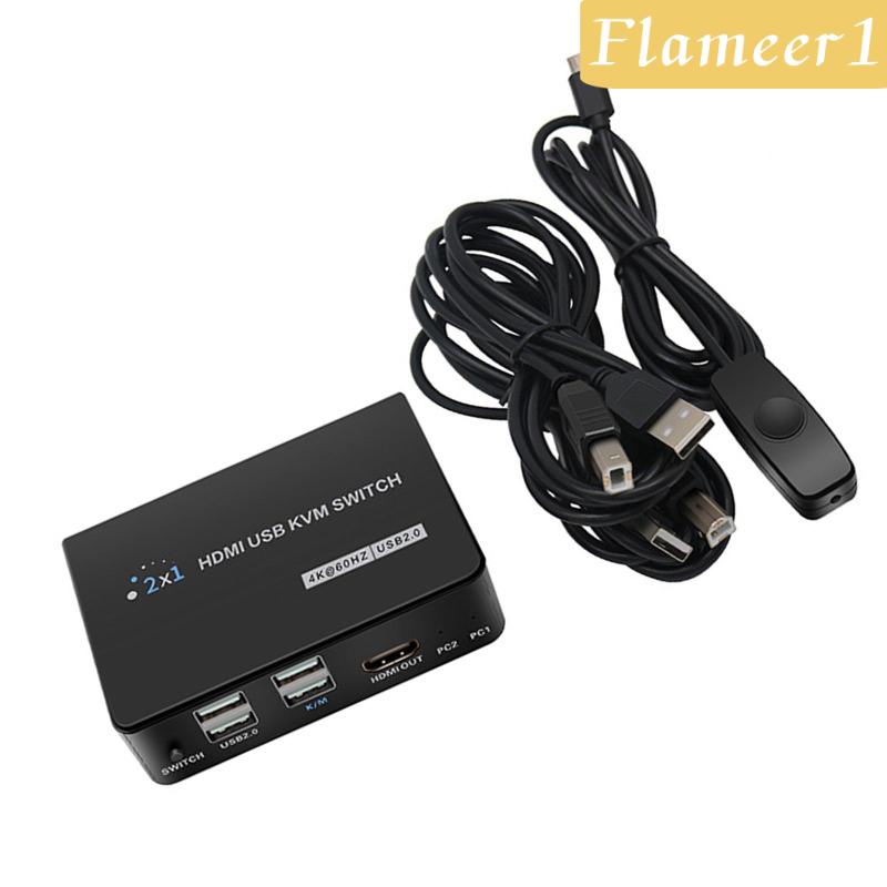 [Flameer1] Công tắc 4K KVM 2 cổng để chia sẻ 2 PC 1 Bộ bàn phím chuột Máy in | BigBuy360 - bigbuy360.vn