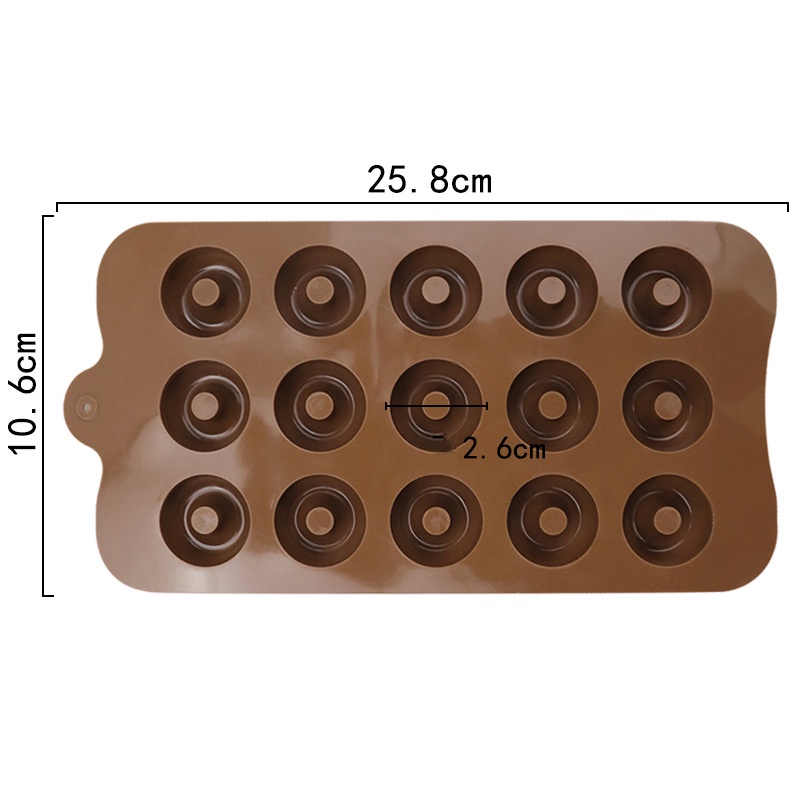 Khuôn silicone 15 Ngăn Dùng Làm Bánh Quy/Sô Cô La Trang Trí Bánh Kem