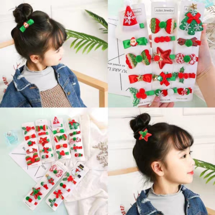 Set 5 kẹp tóc giáng sinh cho bé siêu xinh (NOEL)