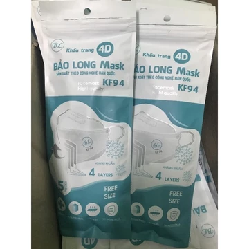 1 Túi 5 Chiếc Khẩu Trang Hàn Quốc KF94 Bảo Long, Khẩu Trang 4D
