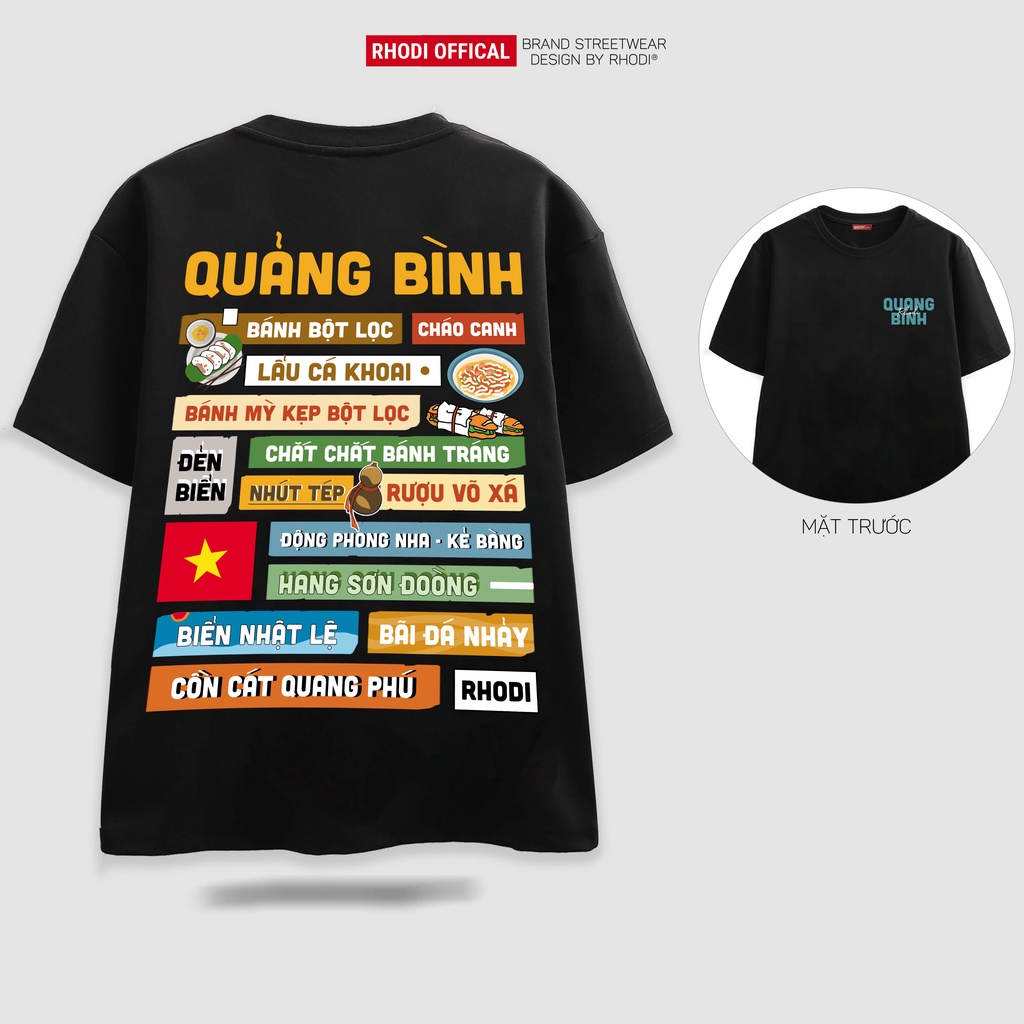 Áo thun local brand RHODI phông cổ tròn tay lỡ unisex nam nữ Quảng Bình