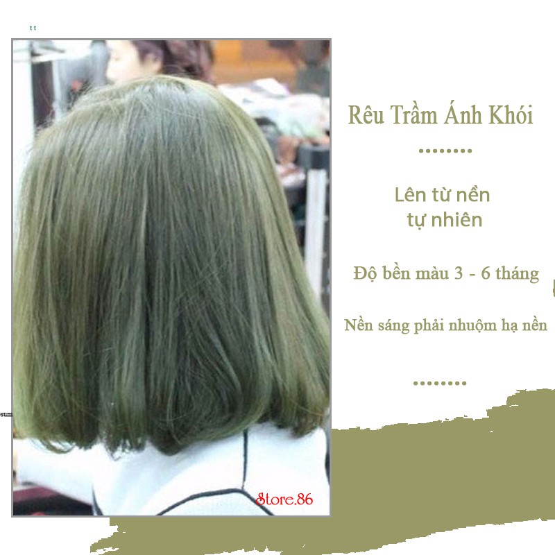 Thuốc nhuộm tóc màu Rêu Trầm Ánh Khói 100ml kem nhuộm lên chuẩn tone