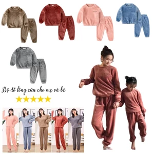 Bộ Lông Cừu mềm mịn cho Mẹ và bé cổ tròn [Clip thật]