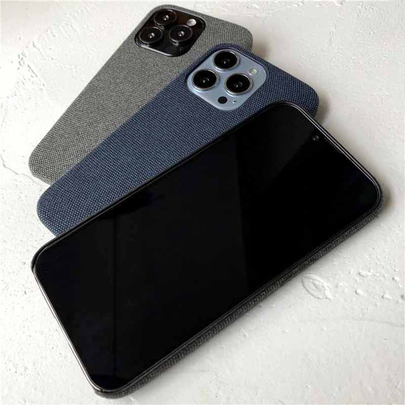 Siêu mỏng Vải lanh cotton chống trượt Họa tiết da PU Vỏ điện thoại cho iPhone 16 Pro Max 15 14 Plus 13 12 Pro Max 13Pro 14Pro 12Pro 15plus Vỏ mềm chống trượt