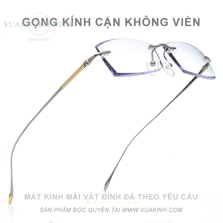 Gọng khoan không viền titanium đính đá duhil TTD01