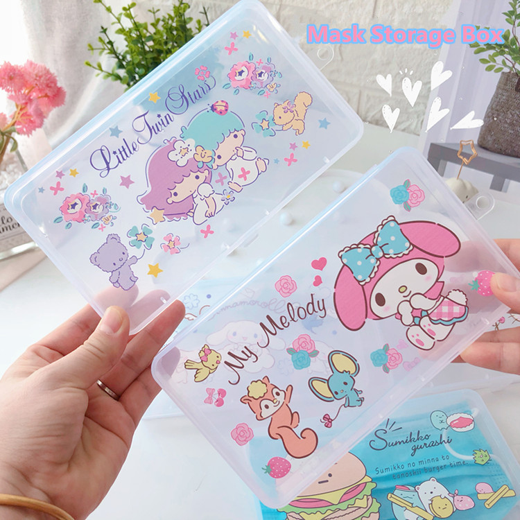 HelloKitty Doremon Chuột Mickey Lưu Trữ Di Động Mặt nạ đông lạnh Hộp Bảo Quản In Mặt nạ Hộp Đựng Chống Bụi Hộp Đựng Mặt nạ Hộp Bảo Vệ Người Tổ Chức
