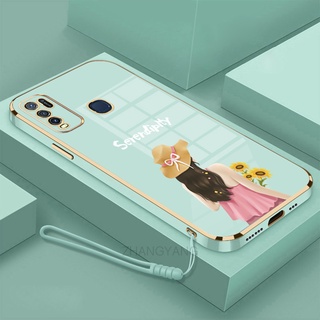 ốp lưng vivo y30 y30i y50 Ốp Điện Thoại TPU Silicon Viền Mạ Màu Hình Cô Gái Xinh Đẹp Cho vivo y30 y30i y50