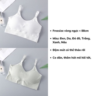 Áo lót bra nữ 2 dây tập gym thể thao có đệm mút ngực chất cotton thoáng mát DEVARI B1182