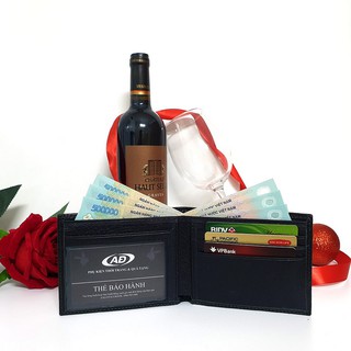 Bảo hành 3 năm Ví nam da bò 100% - full hộp