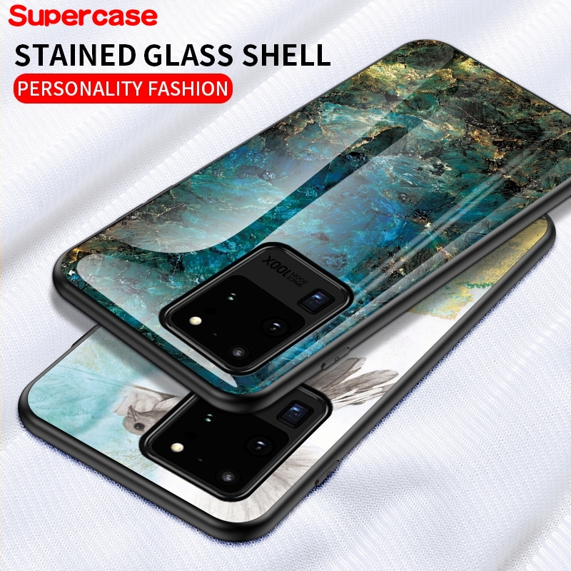 Ốp lưng nhựa cứng Kính Hoa Văn Đá Cẩm Thạch Thời Trang Cho Samsung Galaxy S20 Ultra S10 Plus 5g S10E