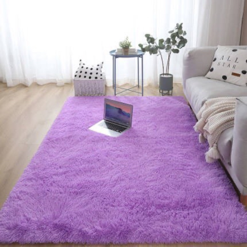 Thảm Lông Trải Nệm - Thảm Lông Lót Phòng Ngủ Màu Tím 2m x 1m6