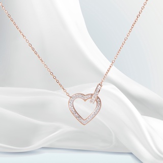 Dây chuyền nữ LAMY Heart Lock Stone Rose Gold 6021