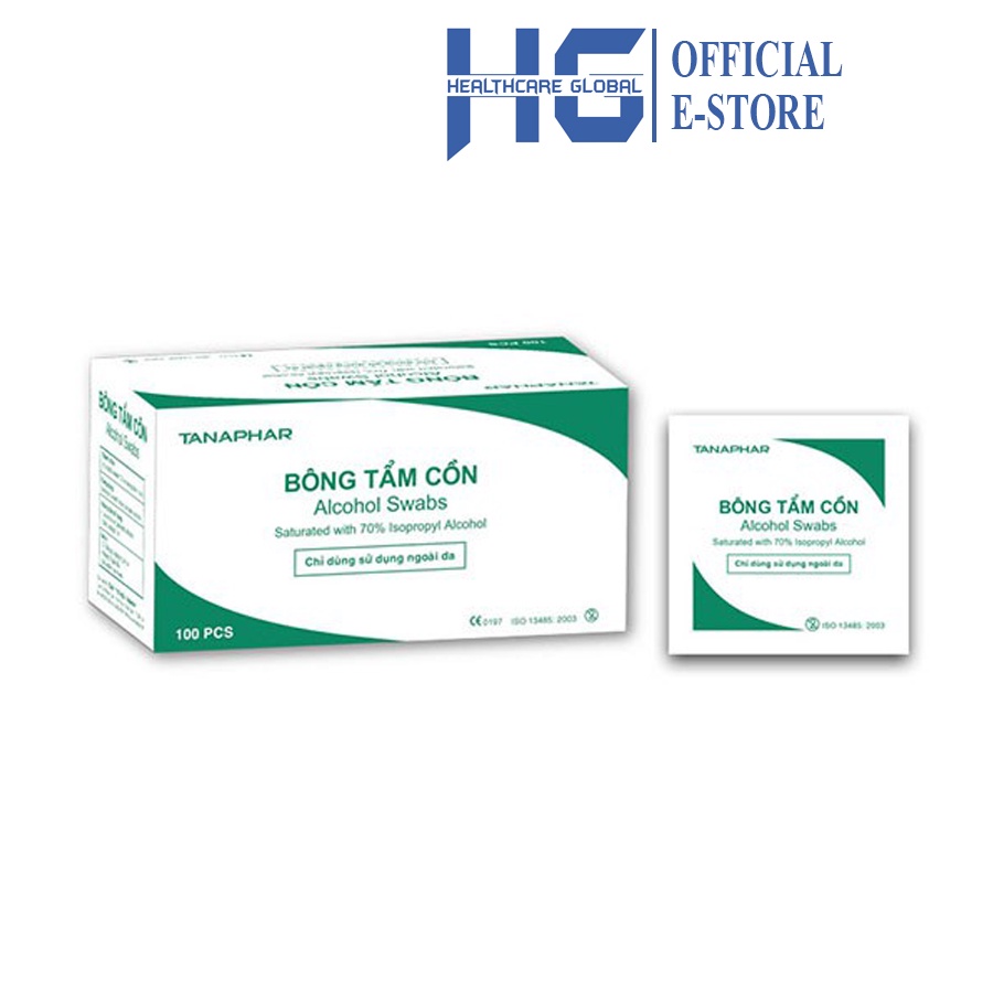 Ảnh Hộp 100 Miếng Bông Tẩm Cồn  Dùng Cho Máy Đo Đường Huyết Microlife Diarite , Arkray Glucocard S - Sát Trùng Điểm Lấy Máu 2