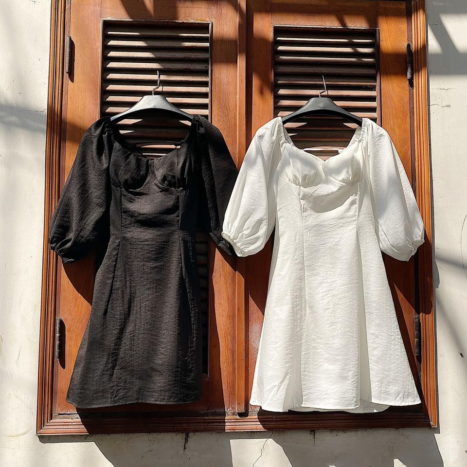 ĐẦM LIEN THUN TRẮNG ĐEN - LYLY MINI DRESS