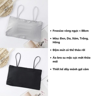 Áo bra nữ 2 dây mảnh gợi cảm sexy mềm mại đúc su không gọng thoáng mát DEVARI B8881