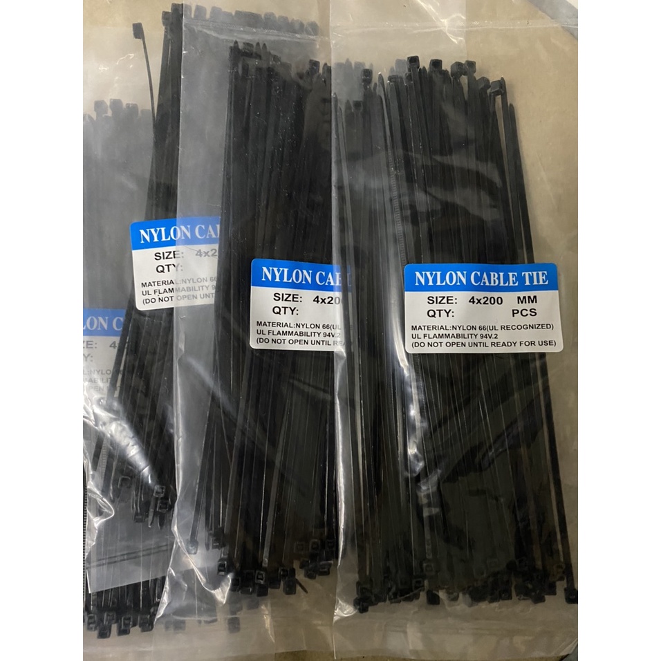 Dây rút nhựa đen 4x200mm, túi 70 sợi | Shopee Việt Nam