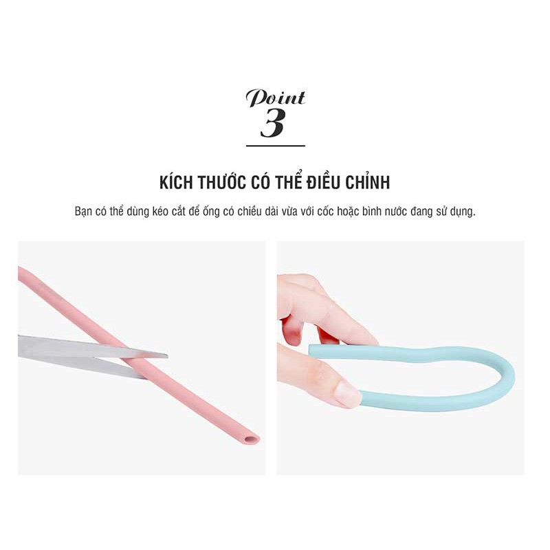 Bộ 6 ống hút silicone LocknLock  kèm 2 cọ TLL080 , có thể tái sử dụng an toàn không độc hại - K-MALL