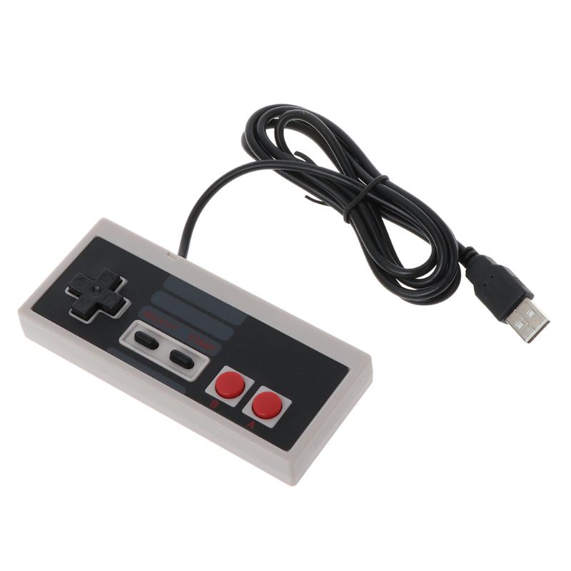 Bộ điều khiển chơi game USB MIS Cắm nhựa Đen + Xám cho PC NES cho Windows Mới