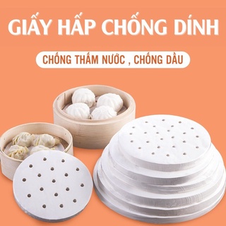 Set 100 Tờ Giấy Nến Đục Lỗ, Giấy Nến Tròn Lót Xửng Hấp, Nồi Chiên Không Dầu, Hấp Bánh Bao 88288