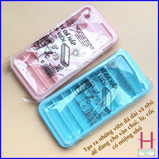Vỉ đá, Khay đá có nắp 9 viên dài Nhựa Việt Nhật , khuôn thạch rau câu, kẹo dẻo cute MS:6933 { H }
