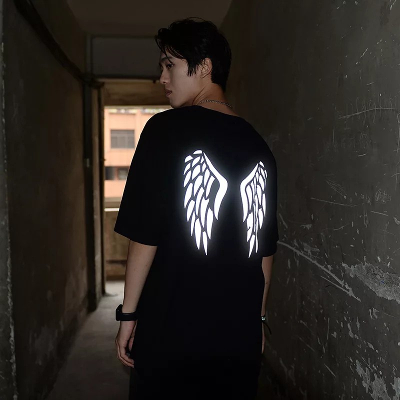 Áo thun Stee Cổ tròn  Phản quang WINGS PLUS Localbrand ICVCVVNI Unisex Menwear