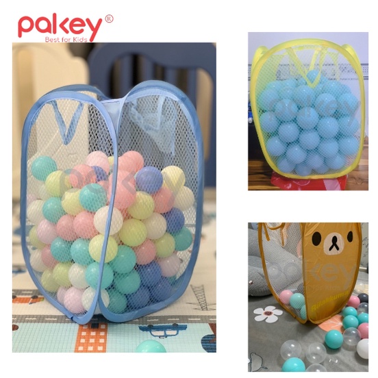 Giỏ Đựng Bóng Gấp Gọn, Giỏ Đồ Chơi Cho Bé Tiện Lợi Màu Sắc Đáng Yêu - Pakey Store