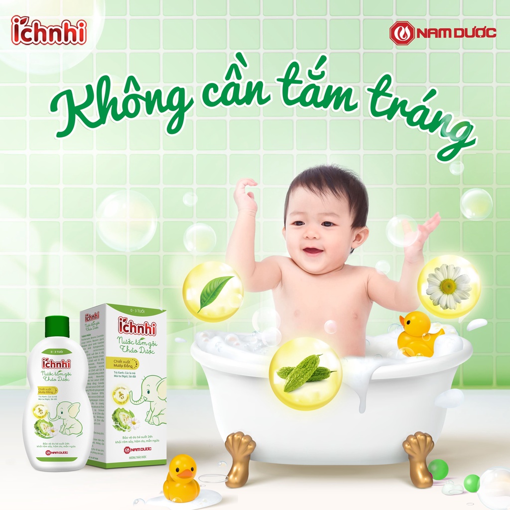 Ảnh Nước tắm gội thảo dược Ích Nhi lọ 230ml (0-3 tuổi) bảo vệ bé suốt 24h ngừa rôm sảy, hăm da, mẩn ngứa 4