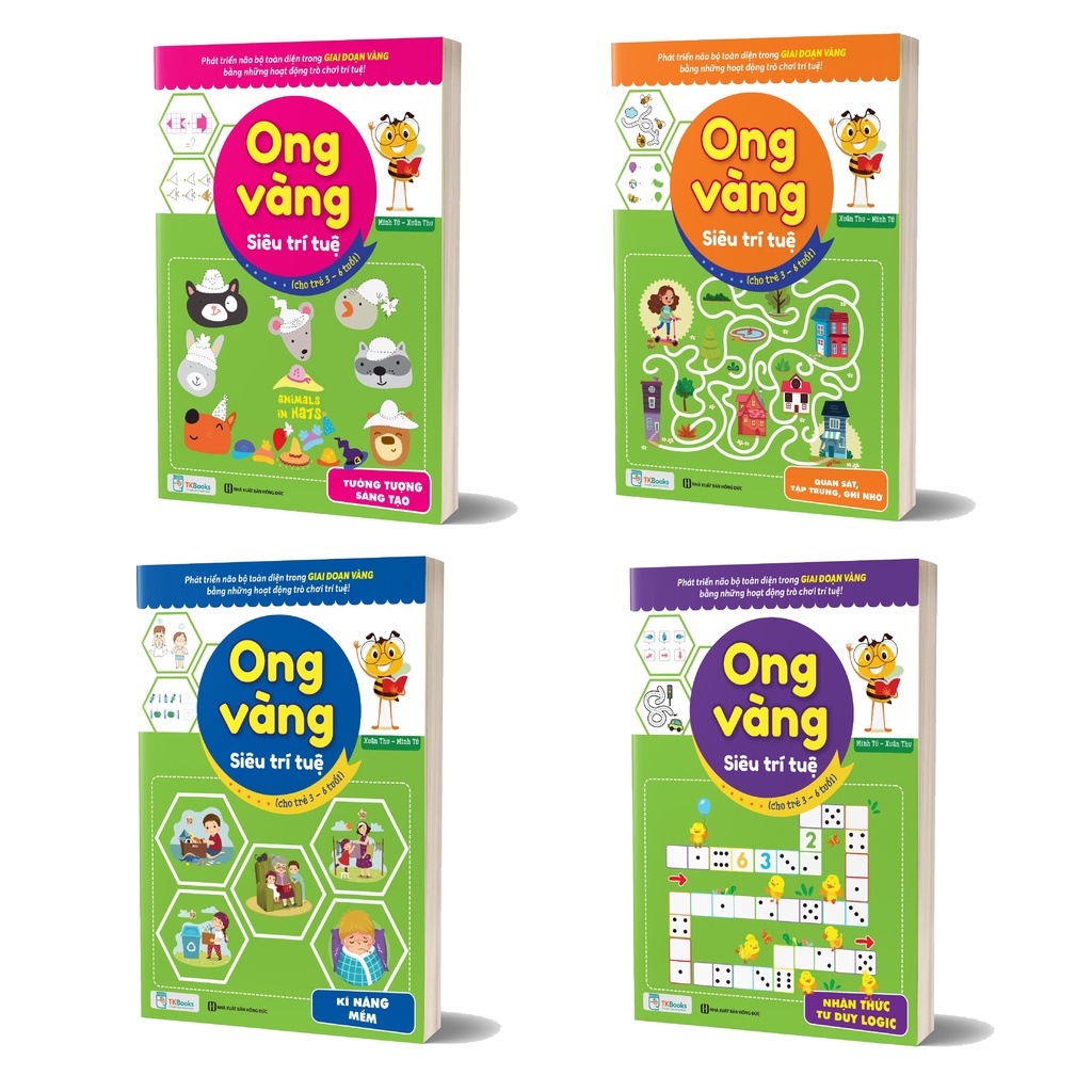 Sách - Combo Ong vàng siêu trí tuệ - Phát triển tư duy toàn diện cho bé