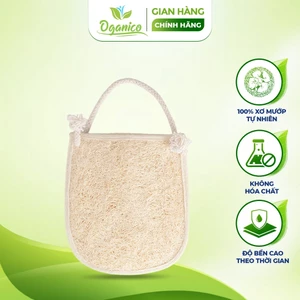 Túi đựng xà phòng tắm xơ mướp tự nhiên dùng tẩy tế bào chết, massage body - Oganico