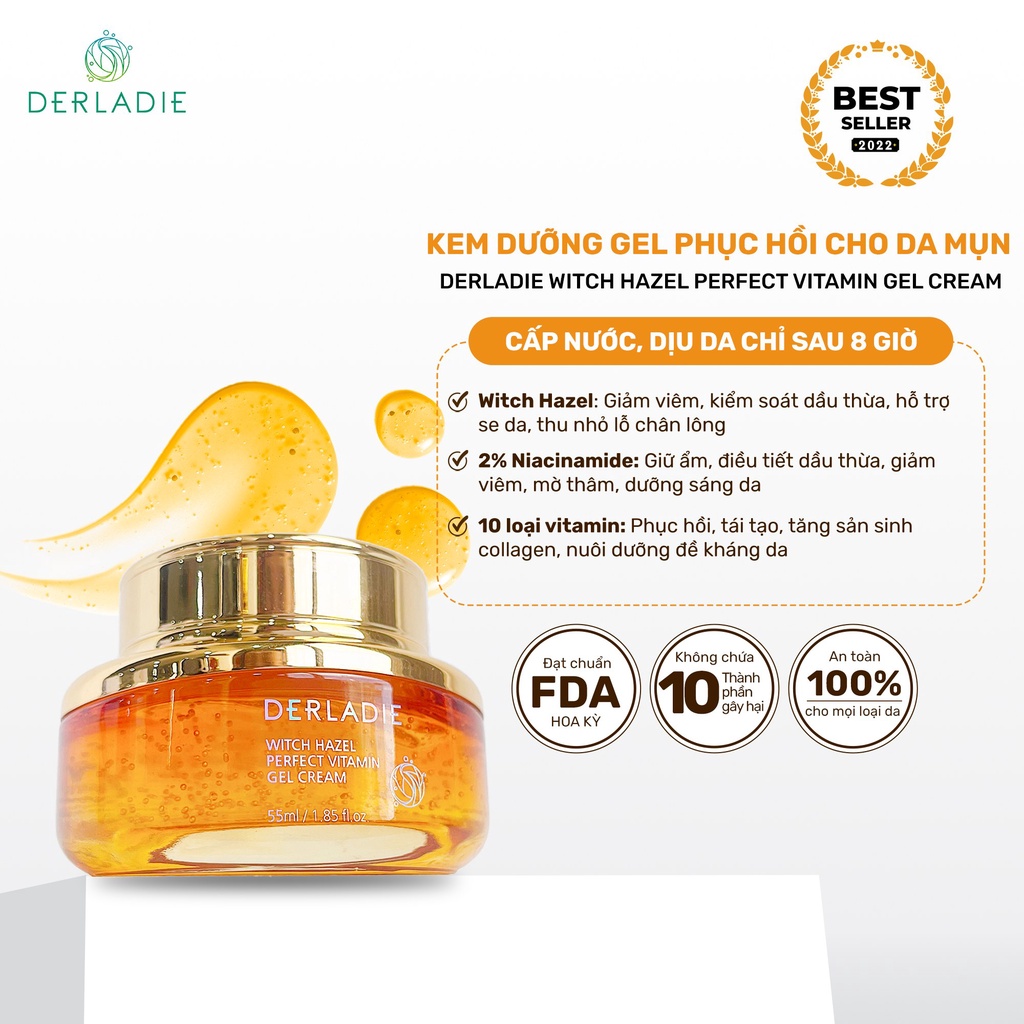 Ảnh Kem dưỡng Derladie Witch Hazel Perfect Vitamin Gel Cream ngừa mụn, giảm thâm, làm đầy sẹo rỗ 55ml 3