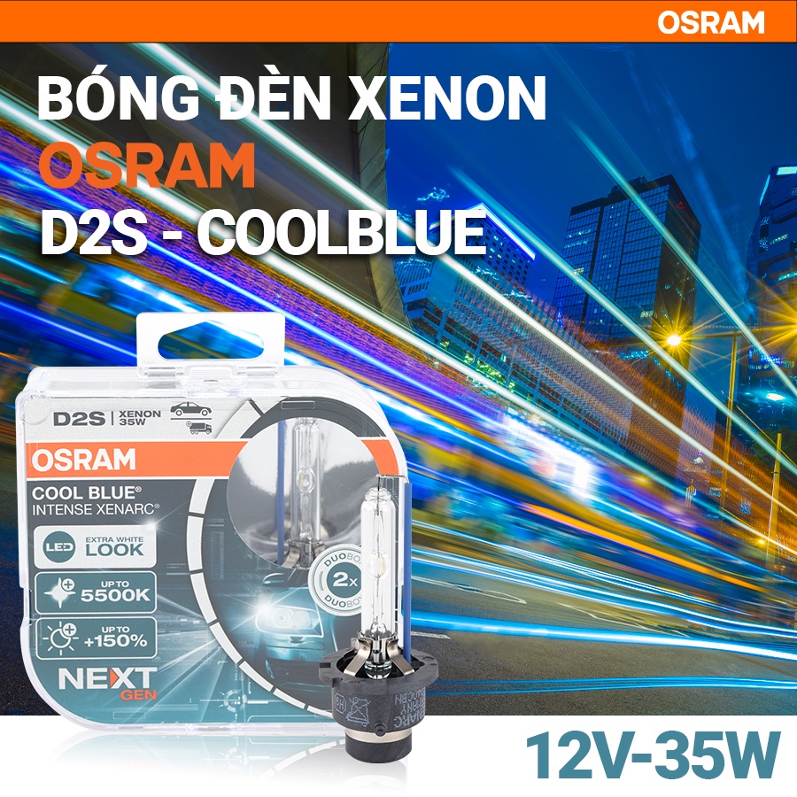 Kit 2 Ampoules Xénon OSRAM XENARC Cool Blue Intense D2S - +150% Luminosité, 6200K | Look LED | Pour Phares