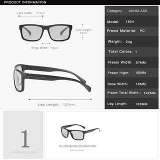 Kính râm nam phân cực Photochromic Nam lái xe ngoài trời Kính râm ống kính chuyển đổi