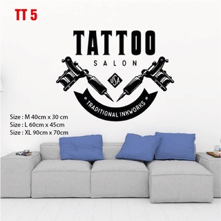 Decal in trang trí Tattoo Studio ( Nền trắng hình màu đen ), thu hút khách hàng, tạo điểm nhấn, tăng doanh thu  P1